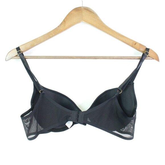 Nicole Miller Jersey & Mesh Lightly Padded Underwire Bra Black‎ Size 34B - Picture 4 of 6